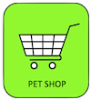 Icon showing a shopping trolly representing a pet shop on site at the Kennels